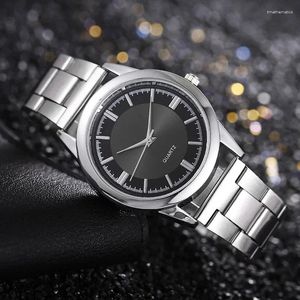 Wristwatches Classic Simple Men's Business Quartz Watch Stainless Steel Round Dial Casual WatchStainles