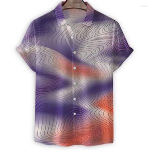 Camisas casuais masculinas geométricas 3d impressão arte camisa para homens verão havaiano rua praia mangas curtas tops lapela botão blusa roupas masculinas