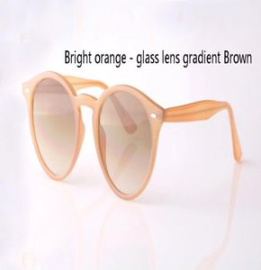 Ganze Ankunft klassische runde Sonnenbrille Marke Designer Mode Sonnenbrillen Männer Frauen Spiegel UV400 Glaslinse mit Kleinkasten A5410948