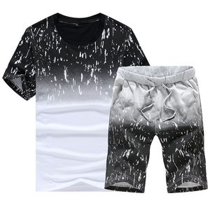 Summer Set Men Casual Beach Suits Short Sleeve 2PCS Sweatsuit + Shorts Fashion Tracksuit 2020 Men Sportsuits T-shirt + Shorts CX200730 04