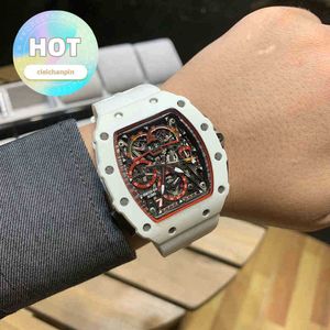 Designer Luxury RM Wrist Watch Watches Armwatch Mens Mechanical Watch Business Leisure RM50-04 Hela Automatic Carbon Fiber Case Tap