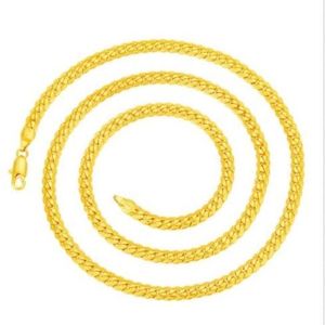 Men 14KGP Stamped Gold Plated Italy Herringbone Chain Necklace 6mm 60cm241N