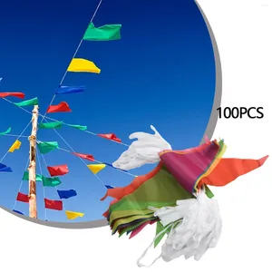 Party Decoration 50m 100 Flagg Multicolored Triangle Bunting Banner Pennant Festival Outdoor Decorations Garland Holiday