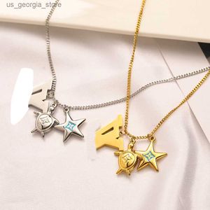 Pendant Necklaces Never Fading 14K Gold Plated Luxury Brand Designer Pendants Necklaces Tortoise Stainless Steel Double Letter Choker Pendant Necklace Chain Jewe