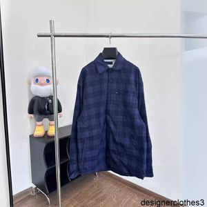 Designer Correct version BL Home 2024 plaid shirt cotton jacket fashionable and versatile loose fit for both men and women HGZQ