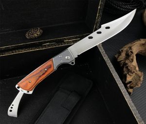 Stainless steel USA dovetail large folding knife color wood handle sharp tactical hunting EDC pocket survival knives8180246