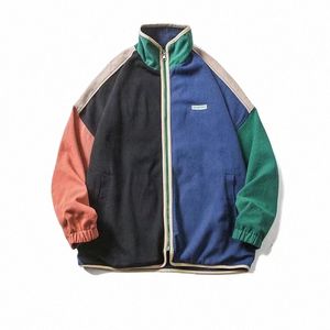 spring Vintage Jackets Men Ctrast Color Windbreaker Women Coat Two Wear Reversible Oversized Retro Jackets 90s Clothing b1GA#