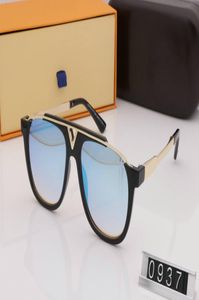 新しい豪華な男性女性ブランドサングラスファッション楕円形のサングラスガラスUV保護レンズコーティングミラーレンズフレームレスカラーメッキフレーム1954268