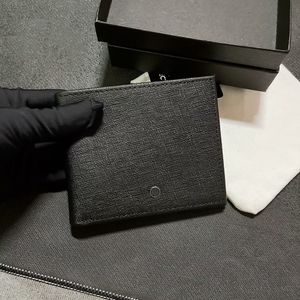 メンズウォレットデザイナーカードホルダー本物のレザーショートIDビジネス財布簡単なクラシックブラックフロントポケットトップトップ品質ウォレット