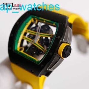 腕時計Richardmills Luxury Watches RM61 Mens Watch with Green Runway Hollow NTPT Carbon Fiber Black Ceramic Ring Manual Watch Fubg