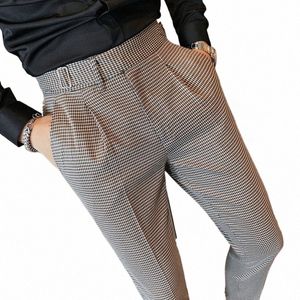 2023 Brand clothing British Style Dr Suit Pant Man Plaid Suit Pant Men Designer Gentlemen Busin Casual Work Pant Trousers A4om#
