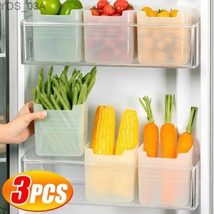 Storage Bottles Jars 3/1Pcs Fridge Storage Box Food Fresh Refrigerator Door Organizer Bins Shelf Basket Fruit Spice Food Container Box Kitchen Case 240327