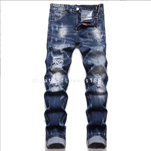 Second Square Red Men's Jeans Zipper Jeans Sabotage Tablecloth Spring Fashion Men's Small Straight Cross Border Jeans Men's European And American Jeans