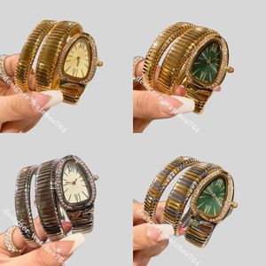 Gold Snake Zegarwatches Brand Diamond Stali Stal Stael Band Wysokiej jakości Watch Watch Watch Watch For Ladies Christmas Walentynki dla Matki Prezenty Prezenty Relojes