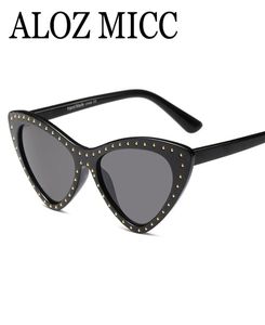 Aloz Micc Luxury Rivet Cat Eye Sungrasses Women 2018 Brand Design Vintage Small Triangle Sun Glases for Women Shades UV400 A5073006029