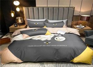 Luxo algodão designer conjuntos de cama grande abelha inverno rainha edredons conjuntos saling luxo inverno bedding242p3923181