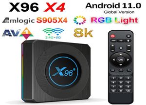 X96 X4 Android 110 TV BOX Amlogic S905X4 4GB 64GB 4GB32GB Quad Core 24G5G WIFI BT41 AV1 8K Smart Media Player Filme doméstico 4G32G1910095
