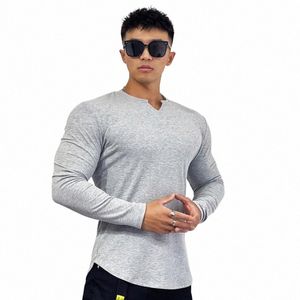 Camisetas Roupas Masculinas Casuais 2024 Popular LG Mangas Ginásio Roupas Confortáveis ​​Basquete Fitn T-shirt Tamanho Grande Undershirt B51k #