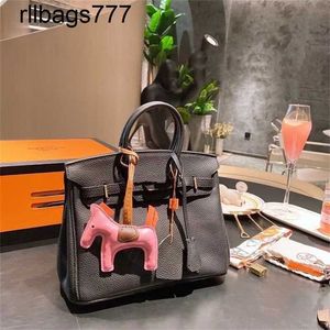 Leather Bk Family Handbag Genuine Handbag Women 2024 Handbag Temperament Women's Bag Celebrity Limelight Layer Cowhide Love Horse