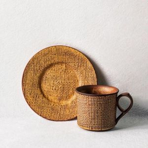 Cups Saucers Embossed Ceramic Coffee Cup European-style Espresso And Saucer Set Afternoon Tea Household Breakfast Milk