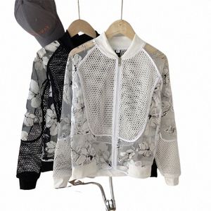 sunscreen Skin Coats Sport Baseball Jersey Unisex Mesh Patchwork Fr Jacket Summer Men's White Hold Out Plus Size Outfit f3j3#