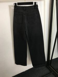 Женские джинсы 2024 Прямые женские брюки с высокой талией и ромбовидными буквами 18363958630