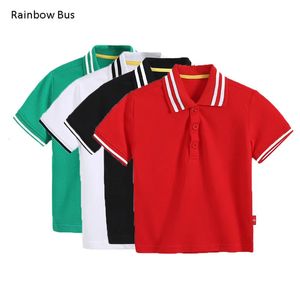 Chłopcy koszule polo 100% bawełniana koszula dla dzieci z krótkim rękawem dla chłopców TEES TEE Modne chłopcy dziewczynka koszule 2-10Y Ubrania dziecięce 240319