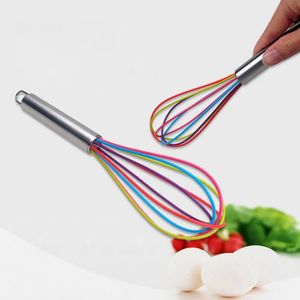 2024 multicolorido 1 pc cozinha premium batedor de silicone com resistente ao calor antiaderente batedor de silicone ferramenta de cozinha batedor de ovo corda novo
