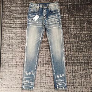 Jeans da uomo Pantaloni slim stretch con vernice bianca strofinata lavata da uomo Marchio di moda