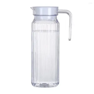 Garrafas de água para beber, conjunto de 2 jarros de vidro com bico livre de derramamento, jarro de qualidade alimentar para geladeira, suco de leite transparente