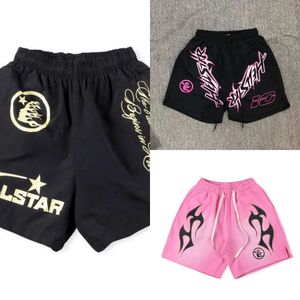 Hellstar shorts Hell Star Shorts Mens Verão Hellstar Clássico Chama Carta Imprimir Homens Mulheres Calças Curtas Streetwear Terry Tecido Calças Casuais S0DA