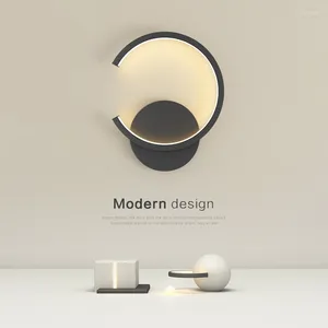 Wall Lamp Nordic LED Lights Black White Gold Lamps Modern Simple Living Room Bedroom Aisle Home Decor Indoor Lighting