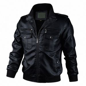 nuova giacca di pelle da uomo classica moto PU cappotto di pelle da uomo frangivento giacca di pelle da motociclista uomo autunno inverno tuta sportiva 3XL L17c #