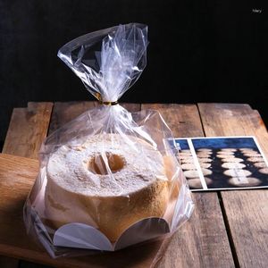 Gift Wrap 10 Pcs Chiffon Cake Packaging DIY Baking Bags Paper Box For Bakery Cholocate Candy Food Packing Bag 6/8 Inch