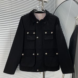 Spring and Autumn Trendy High Edition New TB Black Clean Edition Men's denim jacket