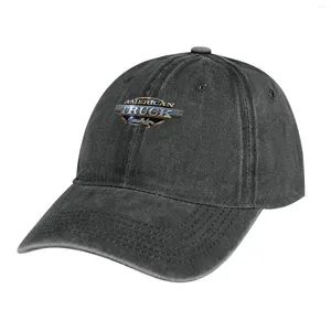 Berets American Truck Simulator Logo Classic T-shirt Cowboy Hat Luxury Cap Trucker Męskie kobiety