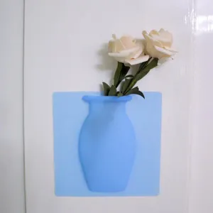 VASE VASE SOLID COLOR SILICONE VASE MODERN REUSABLE WINDOS FOR FRIDGE DOOR GLASS CERAMIC TILE WALL Mount 3PCSパンチ