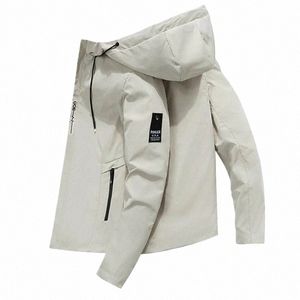 men's Hooded Jacket 2024 New Spring and Autumn Brand Men's Windbreaker Fi Casual Zipper Hooded Jacket Men's Slim Fit Jacket M3dk#