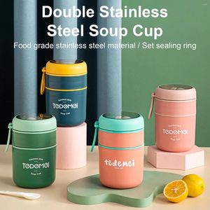 Dinnerware Double Stainless Steel Soup Cup Lunch Box Storage Heater Vacuum Insulated Portable Bucket Adult Children