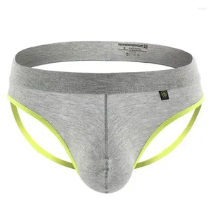 Underpants Sexy Mens Underwear Briefs Fetish Bikini Thongs Calças Masculinos Soft Modal Lingerie Cor Sólida Respirável