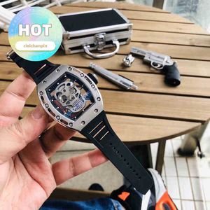 디자이너 럭셔리 RM 손목 시계 Mens Mechanics Watch 자동 기계적 대기 중공 두개골 대형 다이얼 패션 특징 개인화 된 움직임