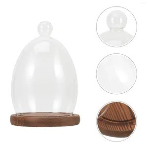 Бутылки для хранения яичная стеклянная крышка пылепроницаемое ваза прозрачный купол микроампонент