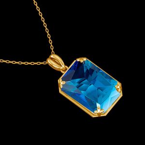 585 Gold Plated Pendants and Necklaces Real Solid 925 Sterling Silver Woman for Fine Jewelry 240327