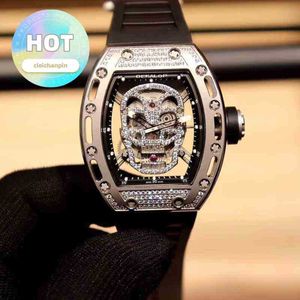 Designer Luxury RM Wrist Watch Mens Mechanics Watch Wristwatch Skull Same Multifunctional Hollow Out Mechanical Womens Rm011 0g1q
