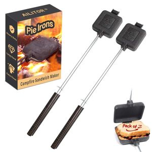 AILITOR Cast Iron Camp Pie Cook, Campfire Sand Maker (pack of 2)