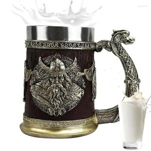 Muggar 600 ml rostfritt stål öl Tankard Cup Whisky Barrel Drinkware Viking Mugg för festdekorationstillbehör