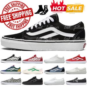 Free shipping Designers van Old Skool Casual skateboard shoes Black White Green mens womens fashion outdoor flat size 36-44