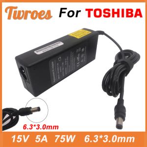 Adapter AC Laptop Charger 15V 5A 75W 6.3*3.0mm For Toshiba A10 M10 A2 A9 M2 M5 M9 A600 M500 R500 M400 J4 J70 J63 6000 Portable Adapter