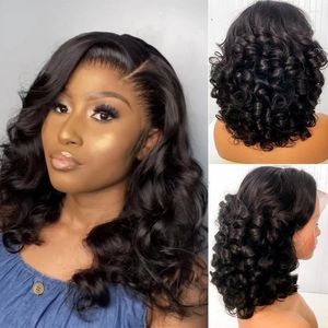 250% Density Raw Super Double Drawn Vietnamese Human Hair Wigs 18" Bouncy Wave 13x4 Lace Front Virgin Pre Plucked