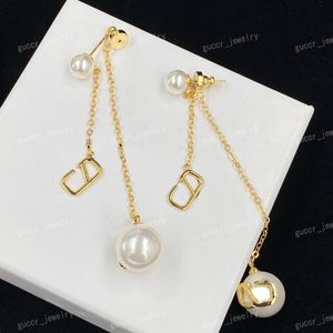 Neuester Stil, Perlenohrringe, goldene Ohrringe, Hängeleuchter, 18 Karat Gold, Designerschmuck für Damen, hohe Qualität, Mode, Luxus, Valentinstag, Weihnachten, bestes Geschenk